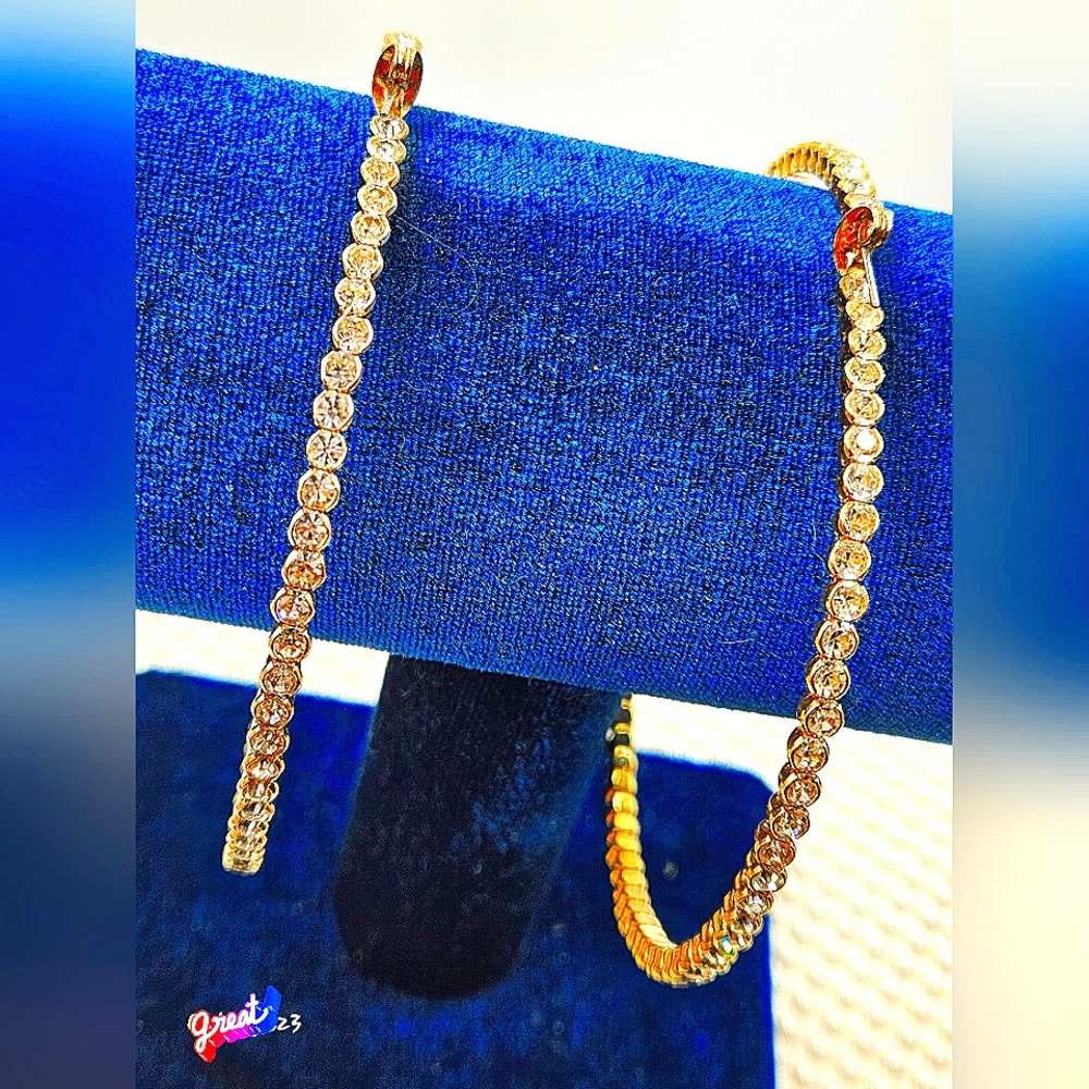 3mm Rhinestone Hoops - Picture 4 of 9